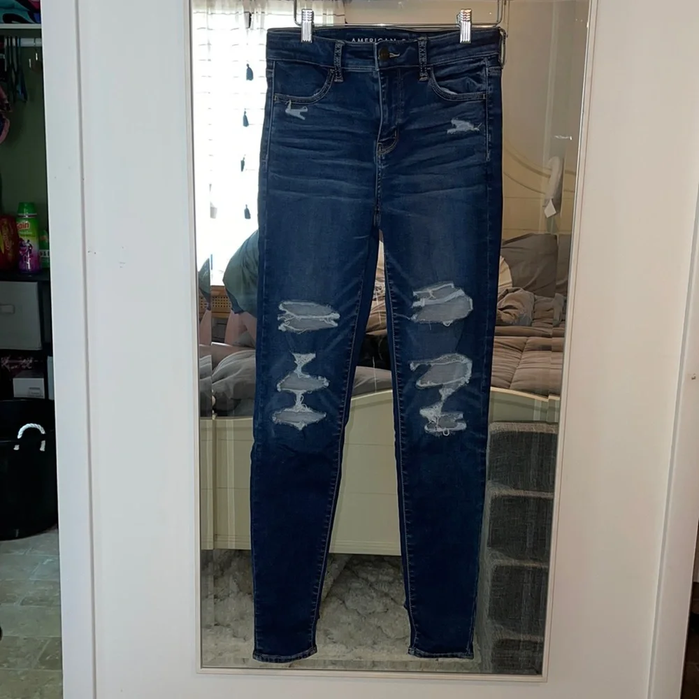 American Eagle Distressed Hi-Rise Jeggings - Picture 1 of 6